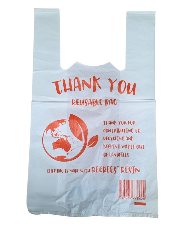 900pcs 42×23cm Small Reusable Plastic Singlet Shopping Bags
