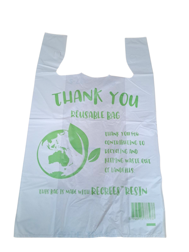 500pcs 54×33cm Large Reusable Plastic Singlet Shopping Bags