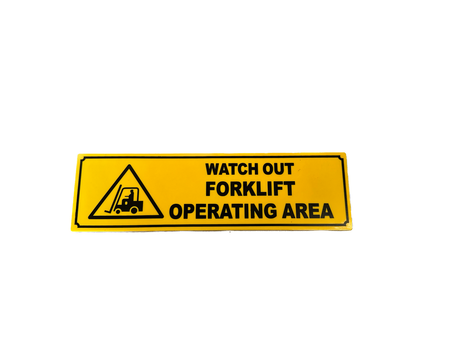 3x Forklift Operating Area Caution Safety Sign Pack - 33x9.5cm (Adhesive Stick On)