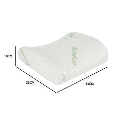Bamboo Memory Foam Lumbar Support Back Cushion w/ Strap Lower Back Pillow