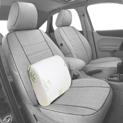 Bamboo Memory Foam Lumbar Support Back Cushion w/ Strap Lower Back Pillow