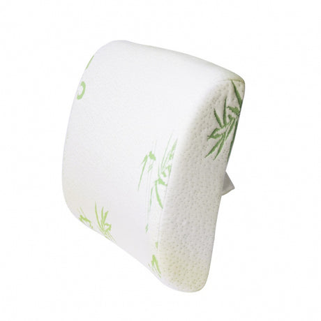 Bamboo Memory Foam Lumbar Support Back Cushion w/ Strap Lower Back Pillow