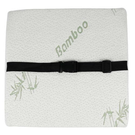 Bamboo Memory Foam Lumbar Support Back Cushion w/ Strap Lower Back Pillow