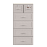 DuyTan Cabinet - 5 Drawer Plastic Storage Unit - 60x48x124cm -White Wood Look