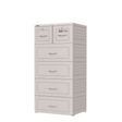 DuyTan Cabinet - 5 Drawer Plastic Storage Unit - 60x48x124cm -White Wood Look
