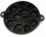 Malaysian Kuih Bahulu Cast Iron Pan - Decorative Cake Mould with Lid (Kue Bolu)