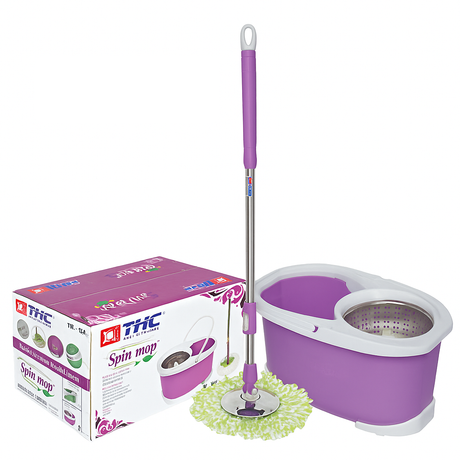 THC 360 Spinning Mop Bucket Easy Clean 2 Free Spin Mop Heads | Replacement Mop Head
