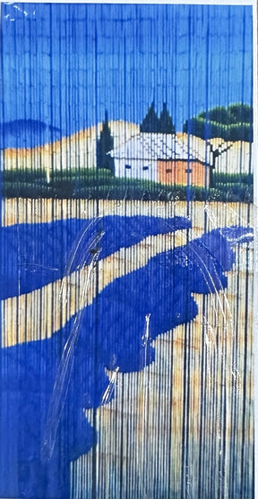 Deluxe Handmade Bamboo Door Curtain - House (90x200cm Room Divider Strands/Wall Art)