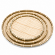 Round Bamboo Food Serving Tray Bowl Dishware Natural Wood - Set of 3