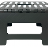 130kg Folding Step Stool Portable Plastic Foldable Chair Flat Outdoor (29x22cm) in Black