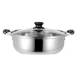 30cm Medium Stainless Steel Hot Pot Pan – Silver Induction Cooker