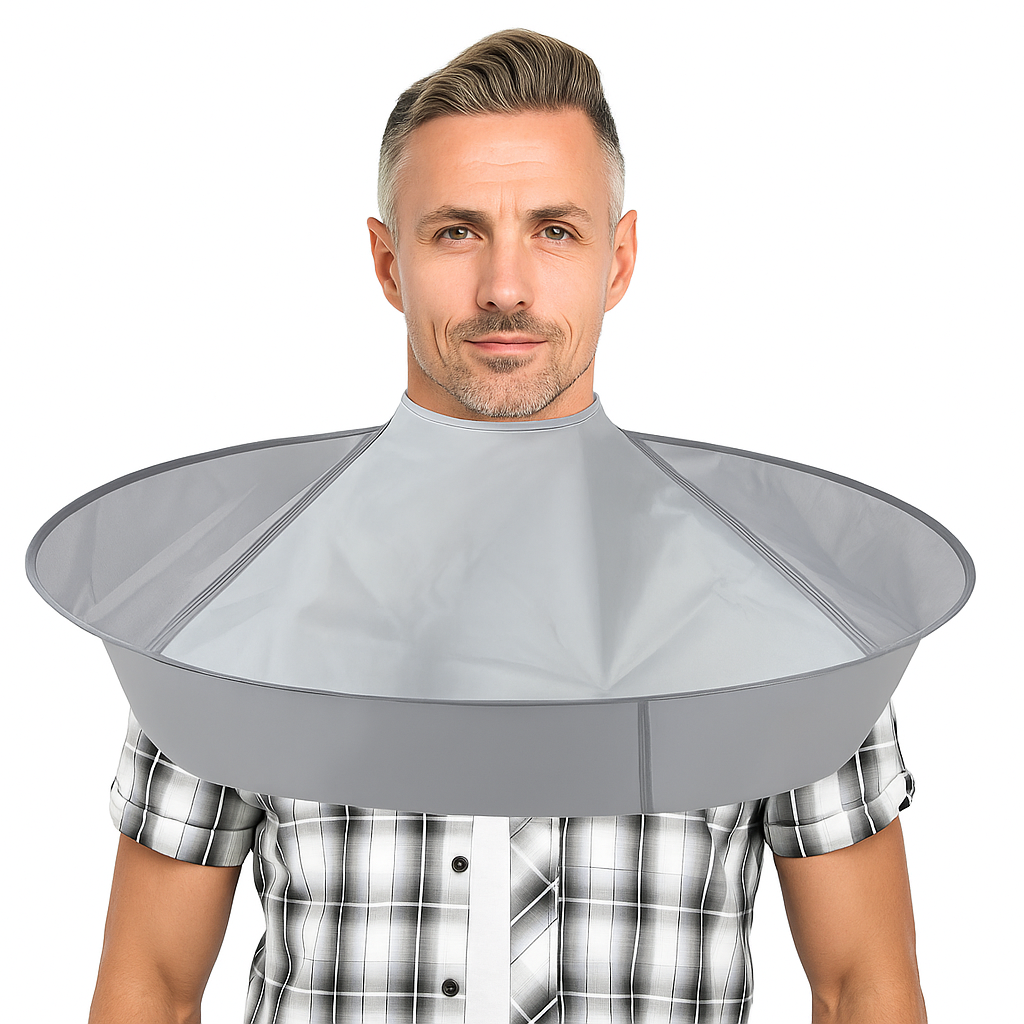 Facial Hair Cut & Beard Shave Apron Cape Shaving Bib Whisker Trimming Catcher