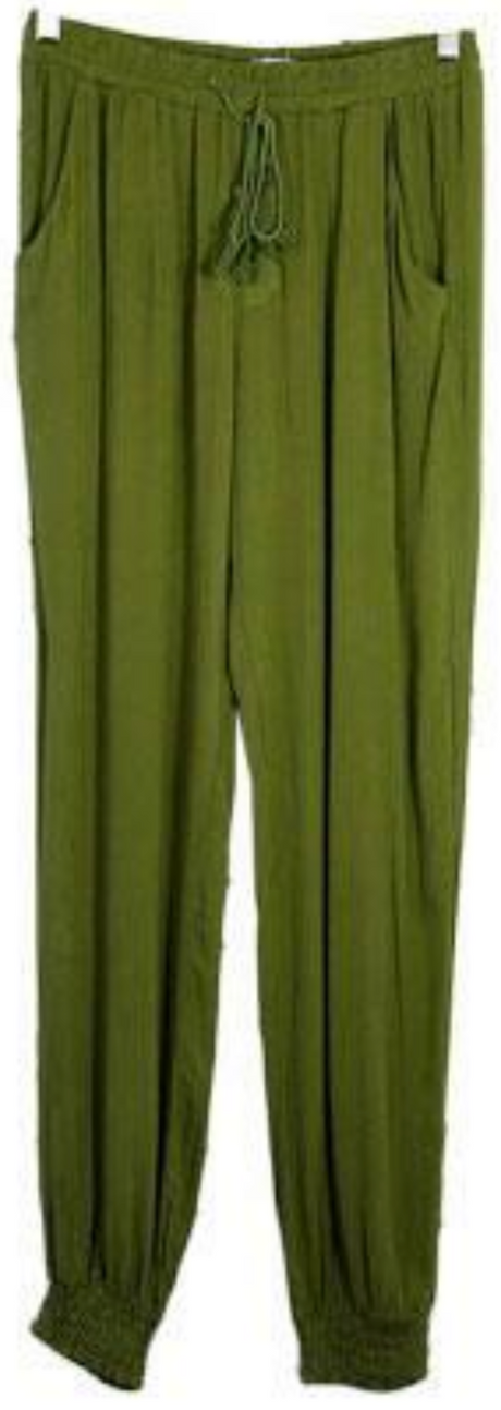 Womens Cuff Harem Pants Bohemian Travel Comfy Ladies Trousers Baggy Loose - Khaki