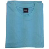 Mens Plain T Shirt 100% COTTON Loose Baggy Fit Blank Tee Top Basic T-Shirt - Blue