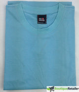 Mens Plain T Shirt 100% COTTON Loose Baggy Fit Blank Tee Top Basic T-Shirt - Blue