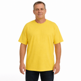 Mens Plain 100% Cotton Loose Fit Yellow T-Shirt - Basic Baggy Top