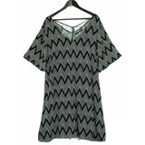 Plus size V-Neck Printed Open Hem Dress  Sleeve King Tall Bohemian - Ziggy
