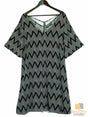 Plus size V-Neck Printed Open Hem Dress  Sleeve King Tall Bohemian