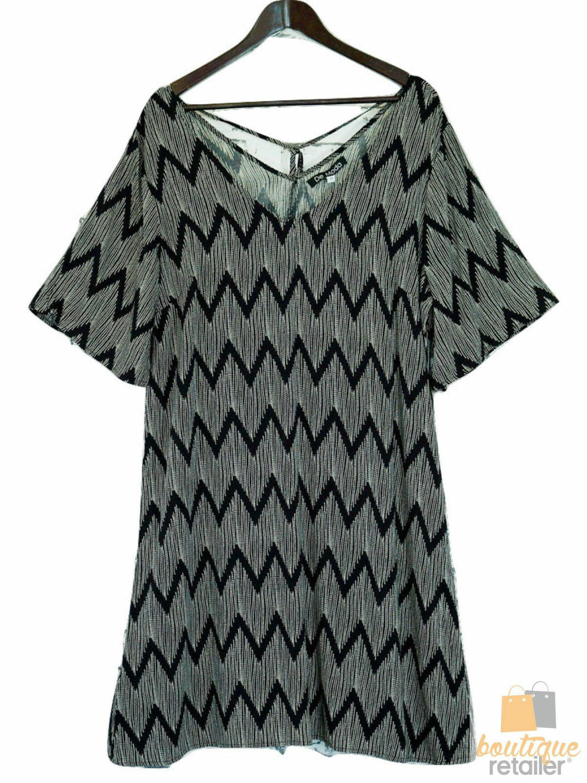 Plus size V-Neck Printed Open Hem Dress  Sleeve King Tall Bohemian