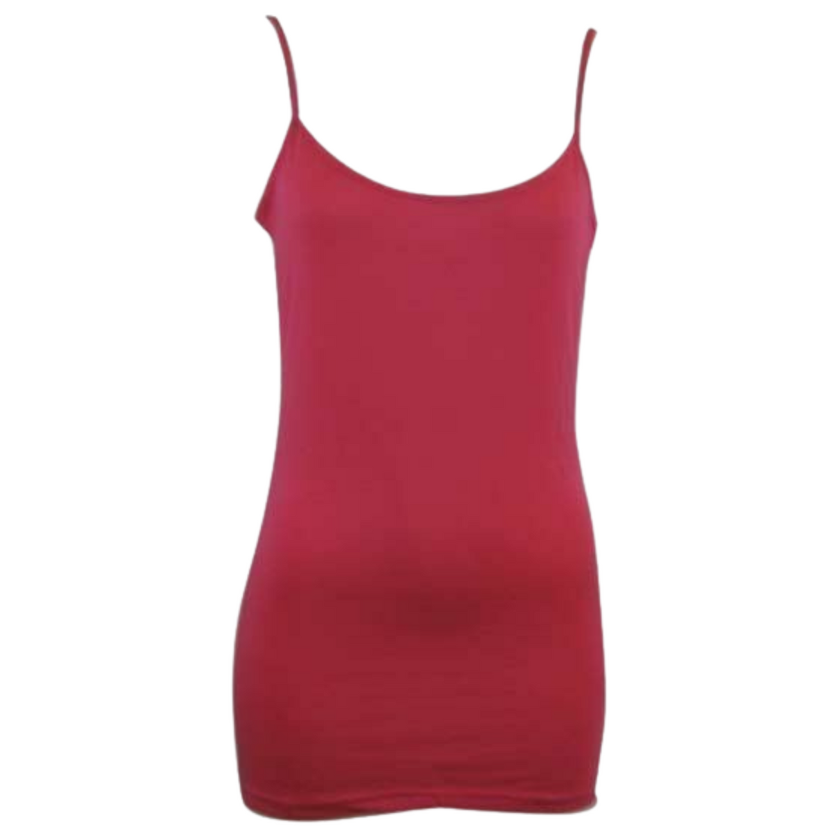 CAMISOLE TOP Long Cami Top Womens Singlet Summer Casual Wear Basic Tank Shirt - Hot Pink
