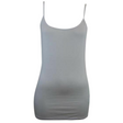 Womens Long Camisole Singlet Tank Top (Summer Casual Wear Basic Shirt) - White