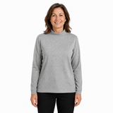 Womens Turtle Neck Long Sleeve Skivvy Top - Grey Marle (Plain Warm Turtleneck)
