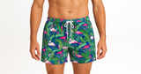 Mens Hawaiian Shorts in Prancing Flamingo Print - XXL