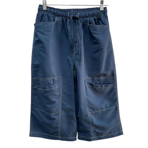 Mens 3/4 Longer Length Microfibre Cargo Shorts - Dark Denim