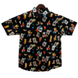 Mens 100% Cotton Hawaiian Beach T-Shirt - Black/White Jack Print
