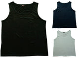 PLUS SIZE SINGLET Big Mens Sleeveless 100% COTTON Tank Top 3XL-6XL Summer - Black