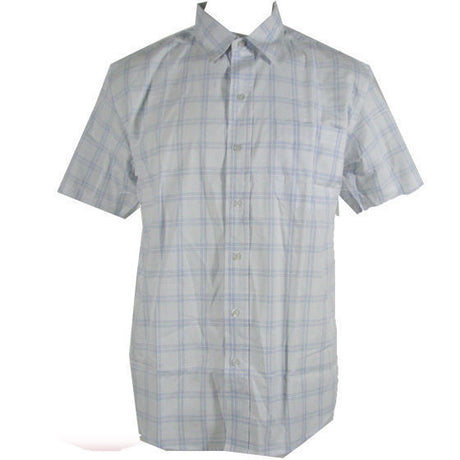 PLUS SIZE CHECK SHIRT Big & Tall King Large 100% COTTON Summer Short Sleeve - Check 1 (Blue)