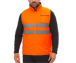 Mens Reversible High Visibility Zip Thru Vest Workwear Jacket in Fluro Orange