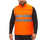Mens Reversible High Visibility Zip Thru Vest Workwear Jacket in Fluro Orange