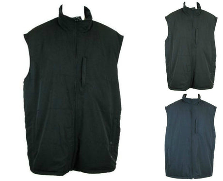 Mens Reversible Winter VEST Microfibre Polar Fleece Warm Sleeveless Thermal - Black