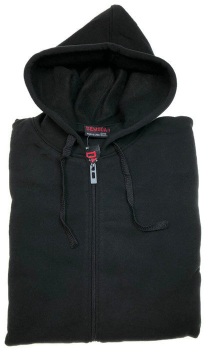 Mens PLUS SIZE ZIP HOODIE Plain Winter Fleece Jumper Sweatshirt Pockets - Grey