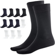 12 Pairs Crew Bamboo Socks Bulk Pack - Mixed Pack (Unisex Eco Natural Business Work Socks)