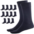12 Pairs Crew Bamboo Socks Bulk Pack - Navy Blue (Unisex Eco Natural Business Work Socks)