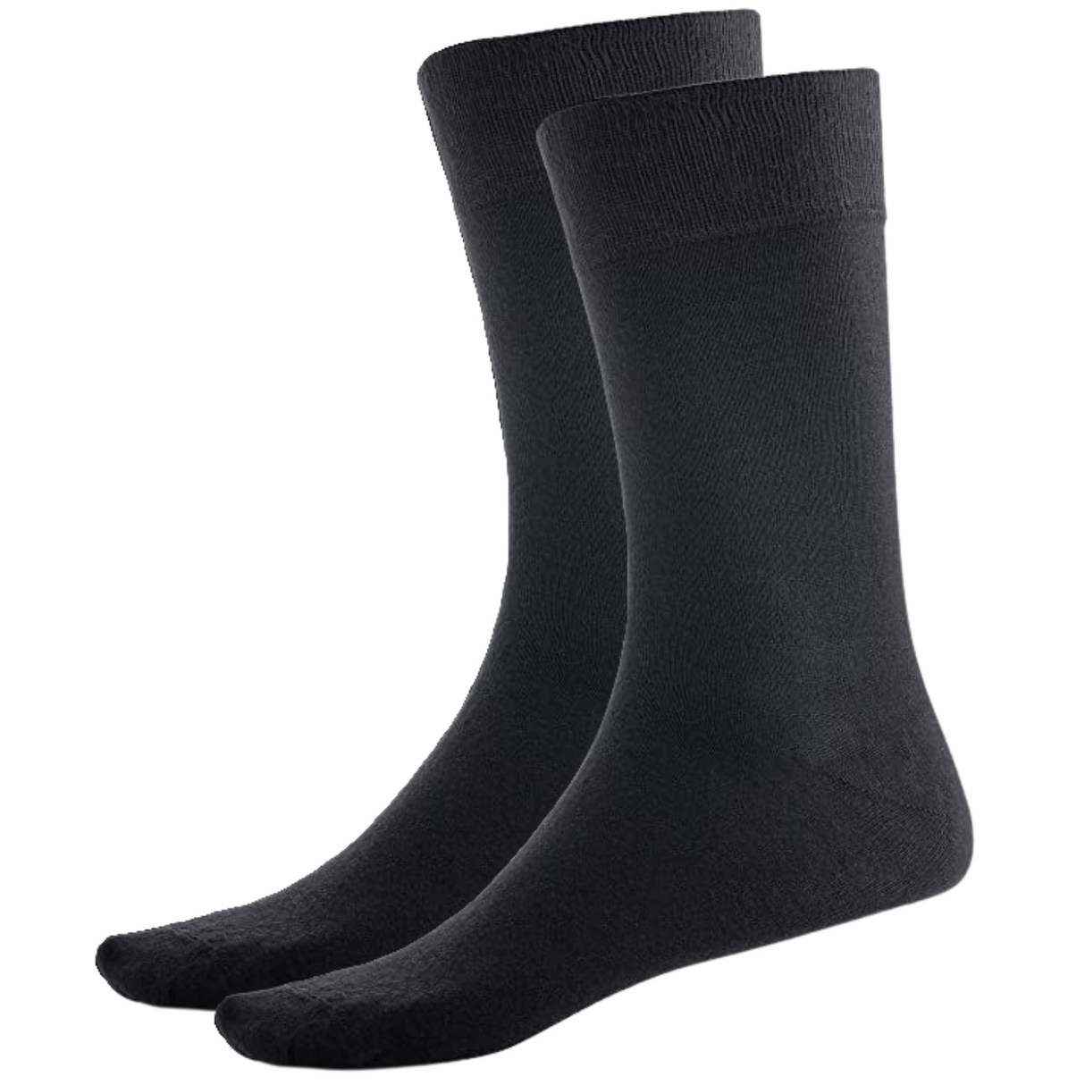 1 Pair Crew Bamboo Socks - Black (Unisex Eco Natural Business Work Socks)