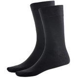1 Pair Crew Bamboo Socks - Black (Unisex Eco Natural Business Work Socks)