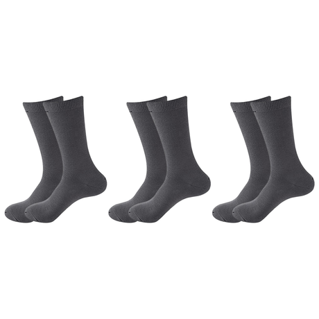 3 Pair Crew Bamboo Socks Pack - Charcoal (Unisex Eco Natural Business Work Socks)