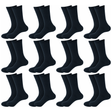 12 Pair Crew Bamboo Socks Bulk Pack - Dark Teal (Unisex Eco Natural Business Work Socks)