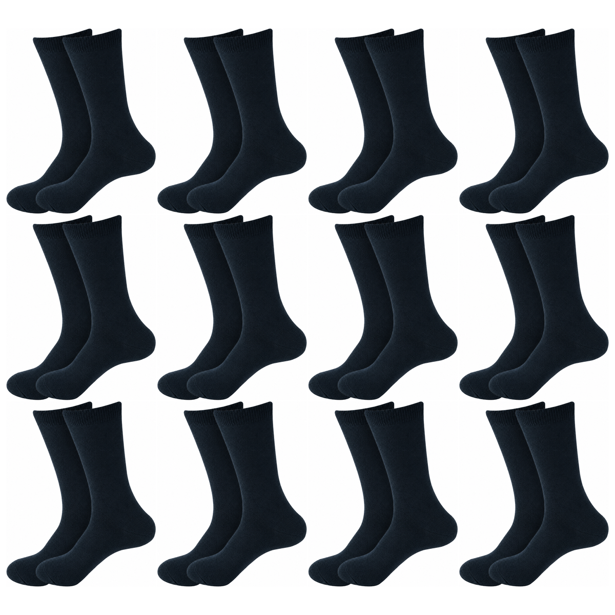 12 Pair Crew Bamboo Socks Bulk Pack - Dark Teal (Unisex Eco Natural Business Work Socks)