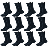 12 Pair Crew Bamboo Socks Bulk Pack - Dark Teal (Unisex Eco Natural Business Work Socks)