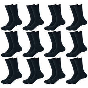 12 Pair Crew Bamboo Socks Bulk Pack - Dark Teal (Unisex Eco Natural Business Work Socks)