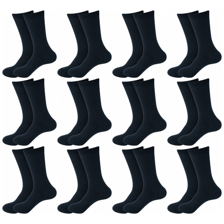 12 Pair Crew Bamboo Socks Bulk Pack - Dark Teal (Unisex Eco Natural Business Work Socks)