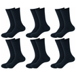 6 Pair Crew Bamboo Socks Bulk Pack - Dark Teal (Unisex Eco Natural Business Work Socks)
