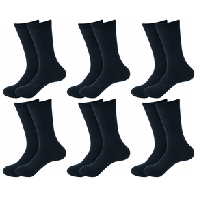 6 Pair Crew Bamboo Socks Bulk Pack - Dark Teal (Unisex Eco Natural Business Work Socks)