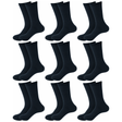 9 Pair Crew Bamboo Socks Bulk Pack - Dark Teal (Unisex Eco Natural Business Work Socks)