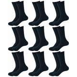 9 Pair Crew Bamboo Socks Bulk Pack - Dark Teal (Unisex Eco Natural Business Work Socks)