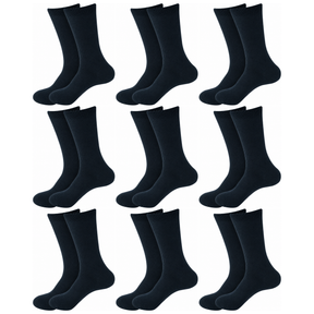 9 Pair Crew Bamboo Socks Bulk Pack - Dark Teal (Unisex Eco Natural Business Work Socks)